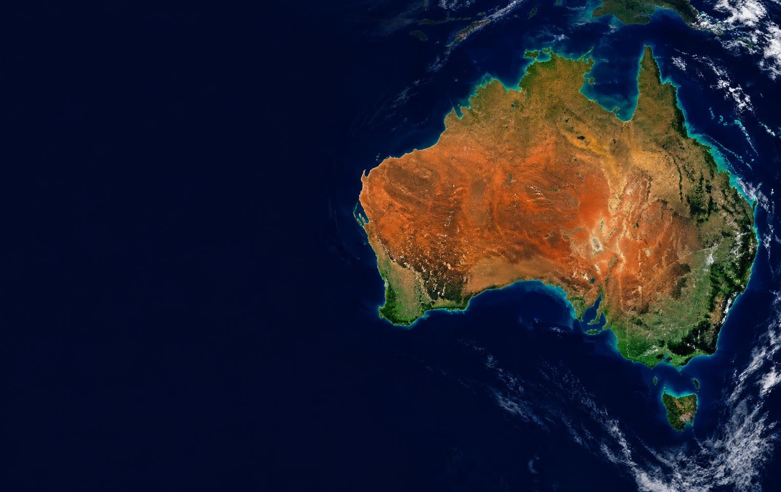 Satellite view of Australia